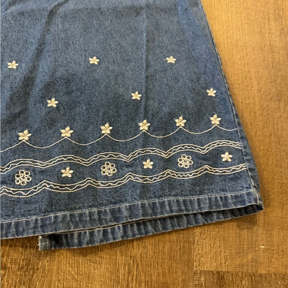 Vintage Embroidered Blue Denim Dress - Picture 11 of 14
